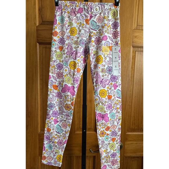 BUNDLE of 2 - Cat & Jack Girls Leggings - Butterfly & Floral Print - NWT - SZ 8 - Picture 4 of 5